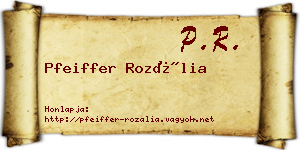 Pfeiffer Rozália névjegykártya